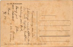 K.u.K. Kriegsmarine Aus dem Matrosenleben / Osztrák-magyar matrózok fedélzet mosás közben / Austro-H...