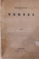 Párer Antal versei. Pesten, 1847, Beimel József, 267+5 p. Átkötött félvászon-kötés, bekötött eredeti papírborítókkal, a papírborítók és a címlap restaurált.