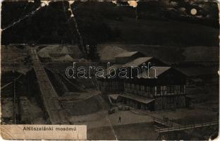 1919 Alsószalánk, Nizné Slovinky (Szepes); mosómű este holdfényben, bánya, iparvasút. Lipthay Elemér kiadása / washing plant at night in moonlight, mine, industrial railway (b)