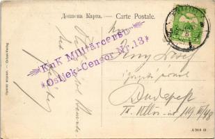 1915 Belgrade, Belgrád, Beograd; Fürst Michael-Strase / street view, shops, hotel + "K.u.K. Mil...