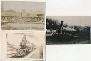 5 db főleg RÉGI motívum képeslap: vonatok, gőzmozdonyok / 5 mainly pre-1945 motive postcards: trains, locomotives