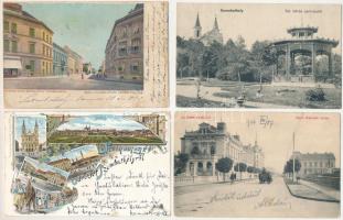 Szombathely - 4 db RÉGI város képeslap, közte 1 szecessziós litho / 4 pre-1945 town-view postcards, including 1 Art Nouveau litho
