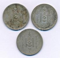 Mongólia 1925. 20m Ag (3x) T:VF patina Mongolia 1925. 20 Möngö Ag (3x) C:VF patina Krause KM#6