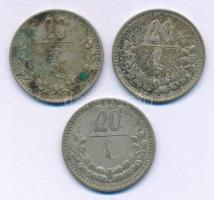 Mongólia 1925. 20m Ag (3x) T:VF patina
Mongolia 1925. 20 Möngö Ag (3x) C:VF patina
Krause KM#6