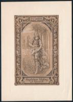 Strassgürtl Károly (1869-?): Ex libris Magdalena Klasing geb. Quentell, 1901. Heligravür, papír, jelzett a nyomaton, 9,5×6 cm