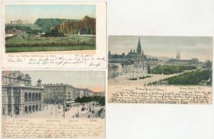 Wien, Vienna, Bécs; - 10 db RÉGI (főleg 1905 előtti) város képeslap, vegyes minőség / 10 mainly pre-1905 town-view postcards, mixed quality