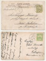 9 db RÉGI motívum képeslap: macskák és kutyák + 1 humoros cigarettázós; vegyes minőség / 9 pre-1945 ...