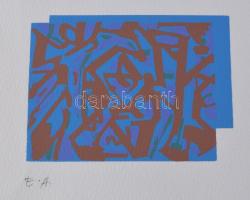 Németh János (1936-): Színes formák (cím nélkül). Szitanyomat, papír, jelzett, E.A. művészpéldány, 9...