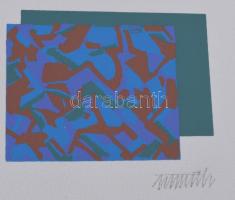 Németh János (1936-): Színes formák (cím nélkül). Szitanyomat, papír, jelzett, E.A. művészpéldány, 9...