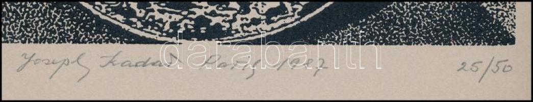 Joseph Kádár (1936-2019): Dualista kompozíció. Szitanyomat, papír, jelzett, számozott: 25/50. 12x19 ...