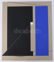 Konok Tamás (1930-2020): Geomtrikus kompozíció, 1993. Szitanyomat, papír, jelzett. Számozott: 75/31. Lapszéli apró gyűrődésekkel. 58×58 cm / Serigraphy on paper, signed, numbered: 75/31.