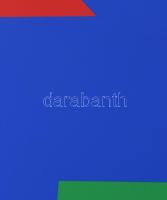 Georg Karl Pfahler (1926-2002): Geometrikus kompozíció (cím nélkül). Szitanyomat, papír, jelzett, sz...