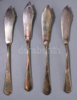 Ezüst (Ag) evőeszköz készlet 800-as ezüst, jelzett összesen nettó 2485 g + 5 db ezüst nyelű kés