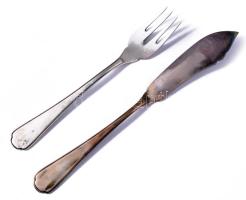 Ezüst (Ag) 6 személyes halas evőeszköz készlet 800-as ezüst, jelzett összesen nettó 694 g