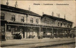 1915 Pöstyén, Piestany; vasútállomás / Eisenbahnstation / railway station (Rb)