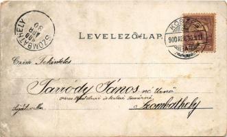 1900 Körmend, Evangélikus templom, Korona szálloda, Batthyány kastély. Körmendi Könyvnyomda, Kretzsc...