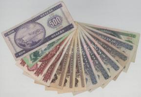 Vegyes 13db-os forint bankjegy tétel: 1975-2007. 10Ft - 500Ft T:vegyes