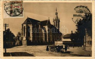 1915 Sopron, Szent Mihály templom, ökrös szekér (fa)