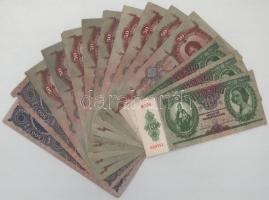 Vegyes 14db-os pengő bankjegy tétel: 1932-1945. 10P - 500P T:vegyes