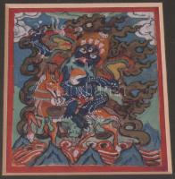 Buddhista csakli / Tsaklik. Istenséget ábrázoló miniatűr festmények, beavatási kártyák 4 db, kézzel ...