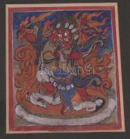 Buddhista csakli / Tsaklik. Istenséget ábrázoló miniatűr festmények, beavatási kártyák 4 db, kézzel ...