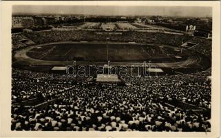 Budapest XIV. Népstadion, foci meccs, labdarúgó mérkőzés. Képzőművészeti Alap + "London-Wembley 6:3 1954. XII. 3. Budapest-Filatelia" So. Stpl.