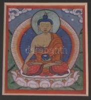 Buddhista csakli / Tsaklik. XIX. sz. Istenséget ábrázoló miniatűr festmények, beavatási kártyák 4 db...