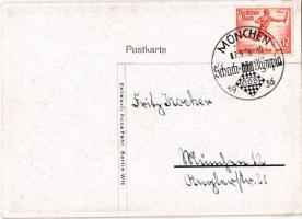 1936 München, Schach-Olympia 1936. Rose Pahl, Photo Wauer / chess olympics + So. Stpl. (EK)