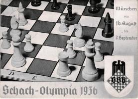 1936 München, Schach-Olympia 1936. Rose Pahl / chess olympics + So. Stpl. (EK)