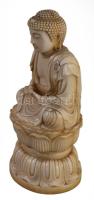 Buddha Amida Japán 19. sz vége. Fínoman faragott elefántcsont, talpán jelzett. 
 
A Buddha Amida (...