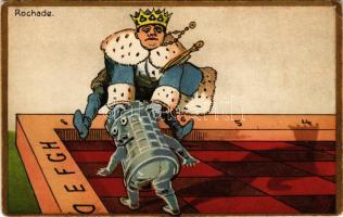 Rochade. Verlag Robert Schmidt, Schicks Hofbuchhandlung / Chess art postcard (EK)