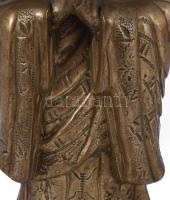 Kínai buddhista szerzetes szobra. Kína. XIX. sz. vége, finoman megmunkált, öntött sárgaréz. 20 cm 
...