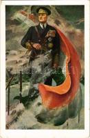 Nagybányai vitéz Horthy Miklós, Magyarország kormányzója, ellentengernagy. A Nemzeti Torna Egylet "Miklós" terméből. M. kir. Állami Térképező Intézet / Admiral Miklós Horthy, Regent of Hungary s: Spolarich László (apró szakadás / tiny tear)