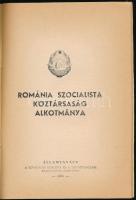 Románia Szocialista Köztársaság alkotmánya. [Bukarest], 1980, Államtanács, 31+[1] p. Kiadói tűzött p...