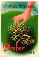 A tavasz virágai... Dreher cukorkák. Klösz György és fia / Hungarian sweets advertisement s: Lipcsei