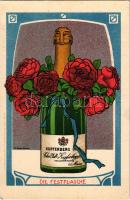 Die Festflasche, Kupferberg / champagne advertisement. litho s: W. Strich-Chapell (EK)