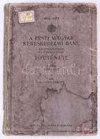 Hegedüs Lóránt: A Pesti Magyar Kereskedelmi Bank keletkezésének és fennállásának története 1841-1917. II. köt.: 1892-1917. Bp.,(1917), Athenaeum, 565 p. +12 (fekete-fehér fotók, közte két kétoldalas fotóval, a többi egyoldalas) t. Kiadói félvászon-kötés, viseltes állapotban.
