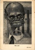 Rátz Jenő magyar katonatiszt és honvédelmi miniszter, náci-szimpatizáns. Nemzetiszocialista-ellenes gúnyos karikatúra / Hungarian military officer and Minister of Defense, sympathizer of the Nazis. WWII Hungarian anti-NS mocking caricature s: Gatto Nero (Wittmann Rezső) (fa)