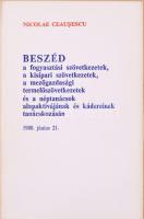 Nicolae Ceauşescu, Románia elnökének beszédei, 7 db füzet: Beszéd a fővárosi honpolgárok nagy népgyű...