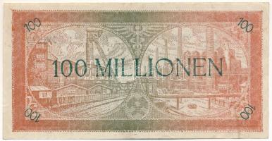 Német Birodalom / Weimari Köztársaság / Rheinhausen 1923. 100.000.000M vízjeles papíron "117641...