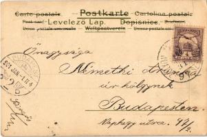 1901 Szivar művészlap / cigar art postcard. litho + "ZÓLYOM-BREZO - ZÓLYOM 97. SZ." vasúti...