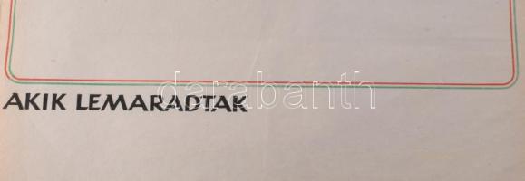 Pál György (1906-1986): Békearatás, élenjárók a begyűjtésben, propaganda plakát, papír, jelzett a pl...