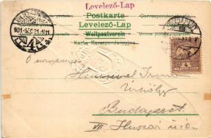 1901 Gut Rauch / Szivar művészlap / cigar art postcard. Emb. litho (lyuk / pinhole)