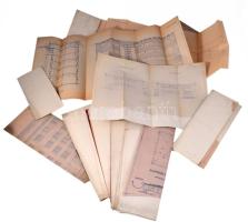 1942 A hajdúnánási Csiha-malom tervrajzai 13 db látványos tervrajz. Nagy méretben,      1942 Plans of the Csiha Mill in Hajdúnánás 13 spectacular plans. Large size,