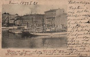 1899 Fiume harbour and Hotel Europa (EK)
