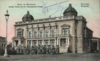 Belgrade Royal Palace with military brass band