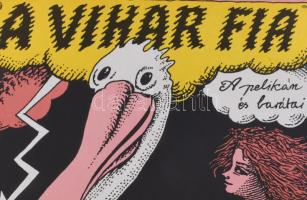 Felvidéki András (1946-): A vihar fia, 1979, filmplakát, papír, jelzett a plakáton, Ságvári Nyomda, ...