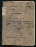 1923 Bp., Magyar Királyi Államvasutak szabályzata a poggyászhordárok alkalmazása és azok szolgálata tárgyában, foltos