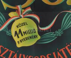 Macskássy Gyula (1912-1971): Magyar Királyi 50. Osztálysorsjáték, 1943 körül, plakát, papír, jelzett...