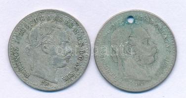 1868KB 10kr Ag "Magyar Királyi Váltó Pénz", lyukasztott + 1870KB 10kr Ag "Váltó Pénz&...
